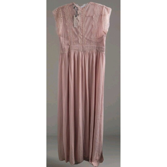 TFNC London Sz 8 US Maternity Bridesmaids Chiffon Finley Maxi Dress Lace Wedding - Picture 16 of 16